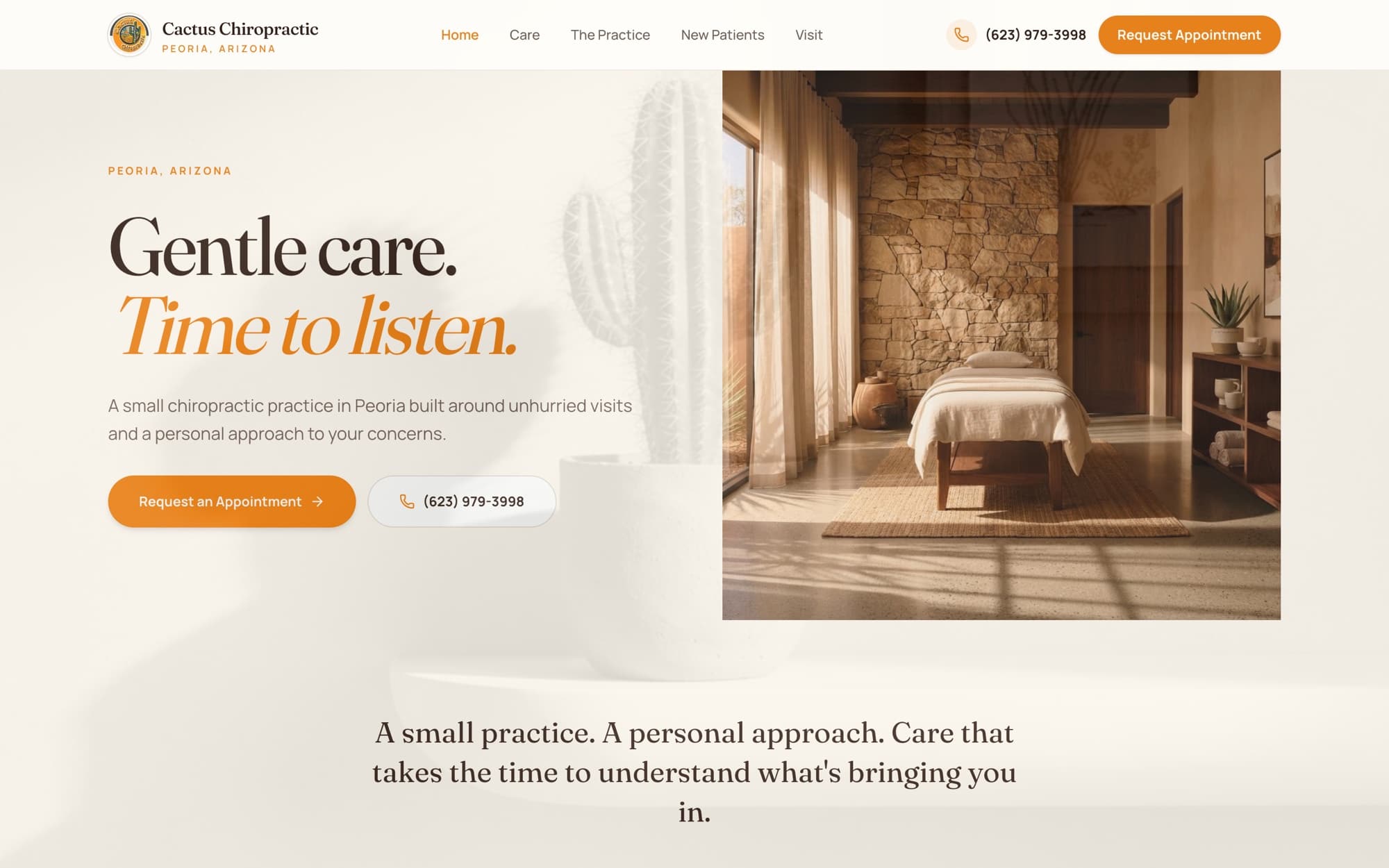 Cactus Chiropractic site, Peoria AZ.